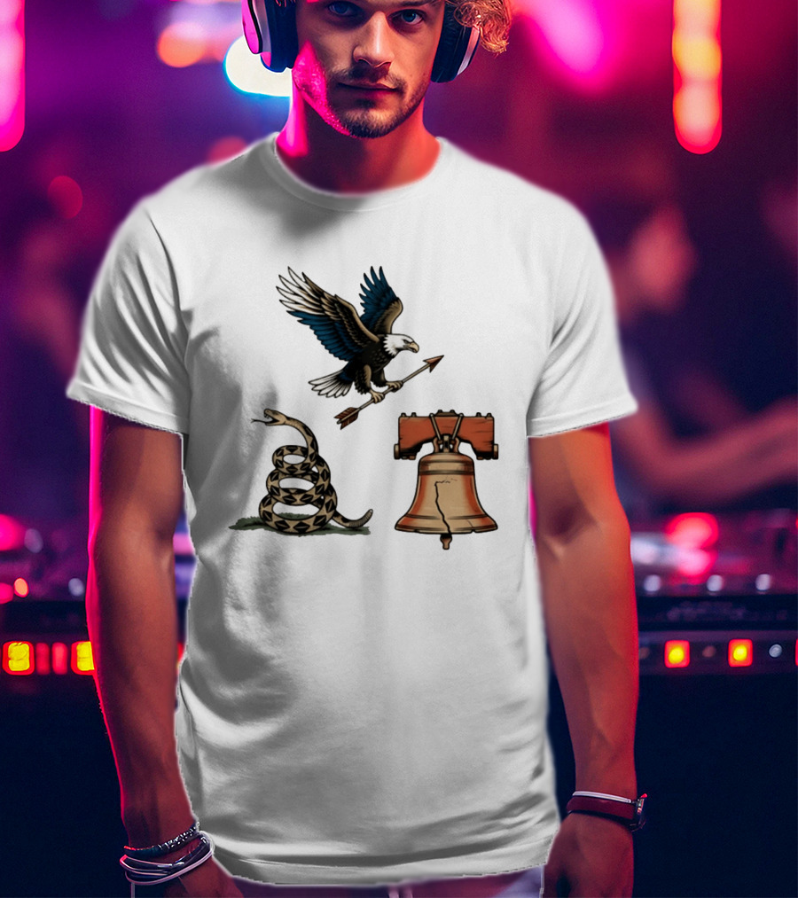 Guardians Of Freedom Eagle Snake Liberty Bell Arrow T-Shirt