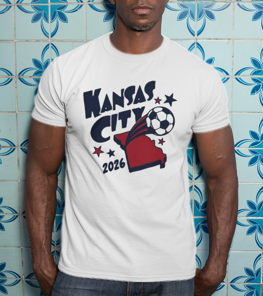 Kansas City 2026 Soccer Missouri State Map Stars Ball T-Shirt
