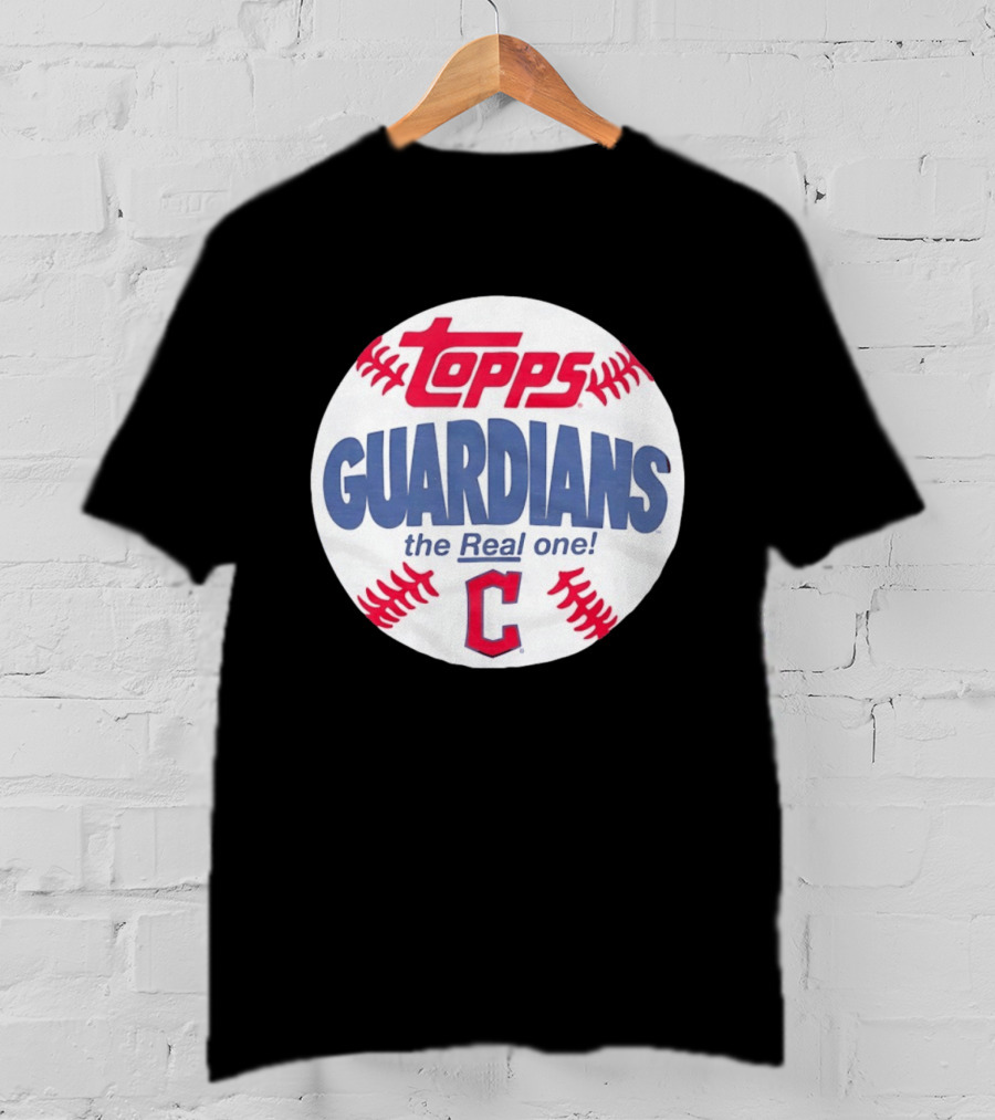 Cleveland Guardians Topps The Real One Baseball Shape T-Shirt