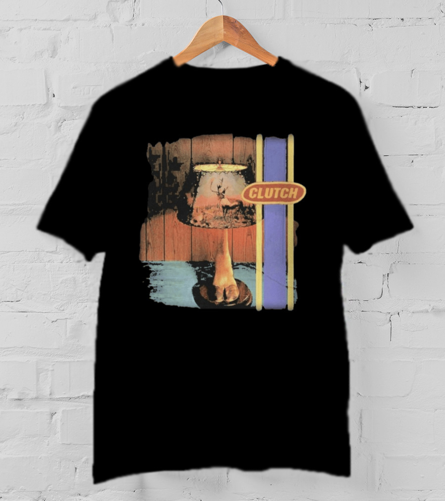 Clutch Transnational Speedway League Lamp Imagery With Deer And Wood Paneling T-Shirt