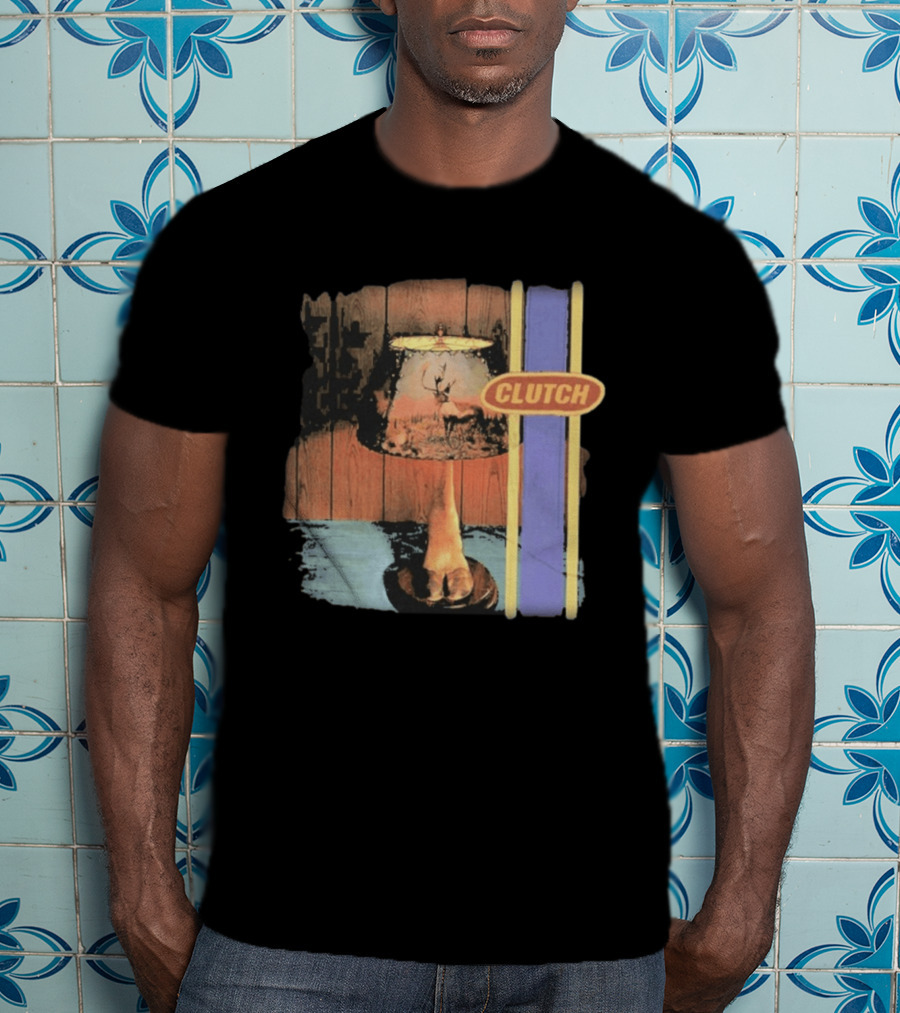 Clutch Transnational Speedway League Lamp Imagery With Deer And Wood Paneling T-Shirt