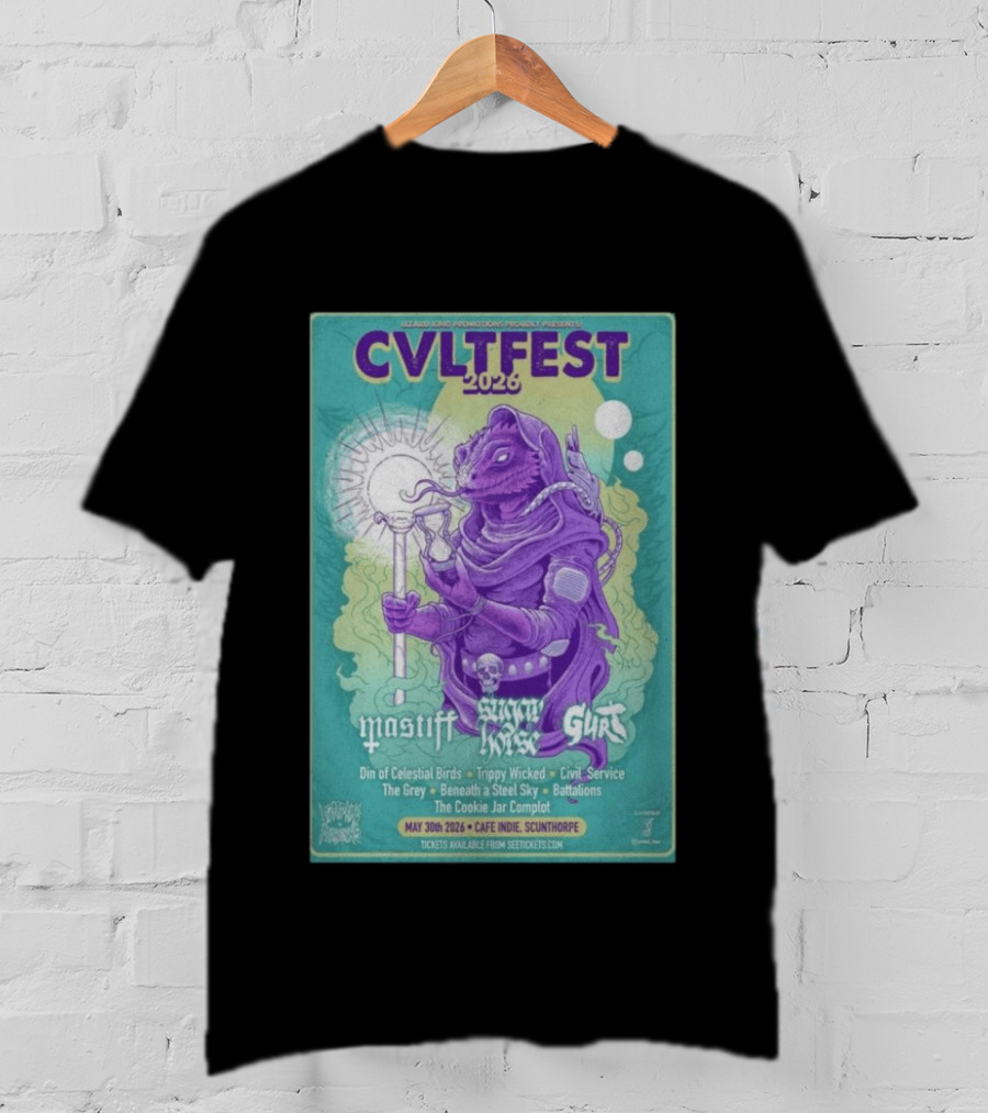 CVLTFEST 2026 Café INDIEpendent Scunthorpe May 30 Tour Featuring Mastiff Snow Gurt T-Shirt