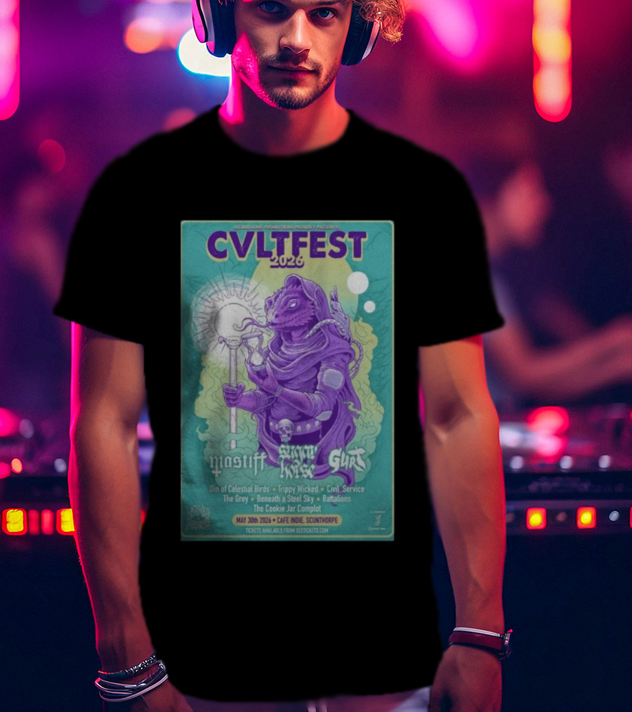 CVLTFEST 2026 Café INDIEpendent Scunthorpe May 30 Tour Featuring Mastiff Snow Gurt T-Shirt