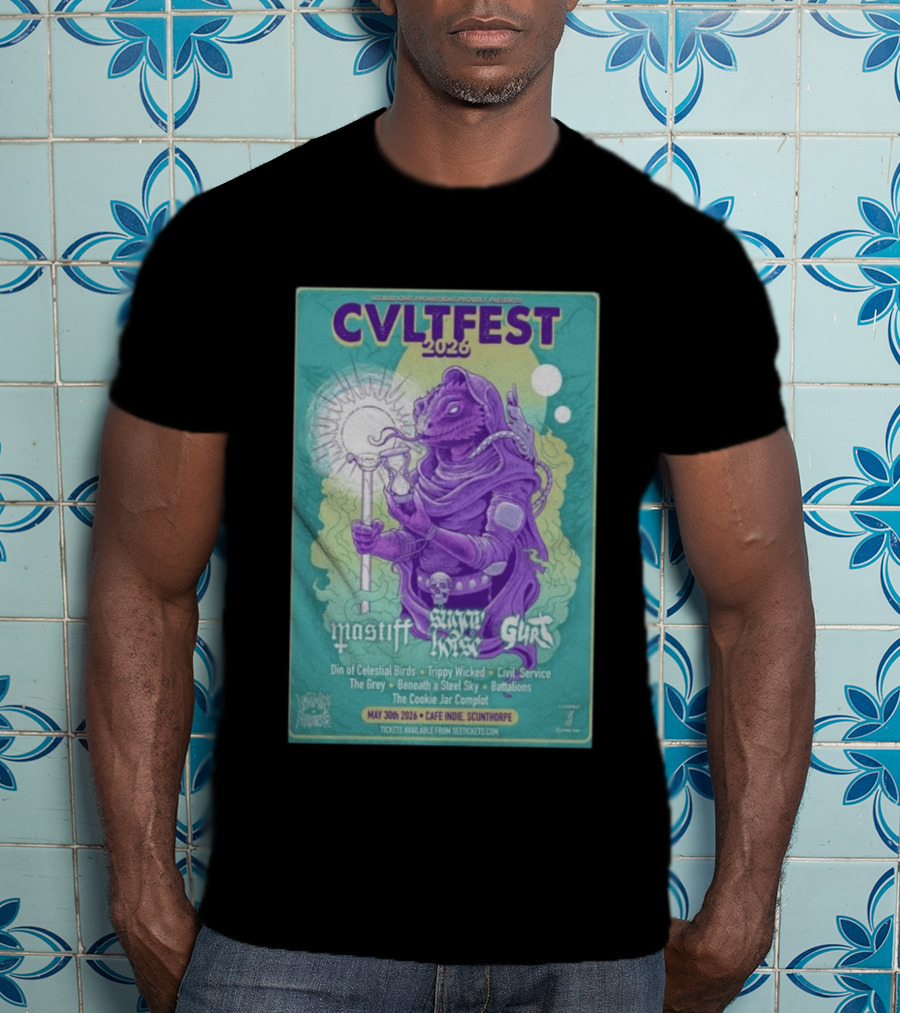 CVLTFEST 2026 Café INDIEpendent Scunthorpe May 30 Tour Featuring Mastiff Snow Gurt T-Shirt