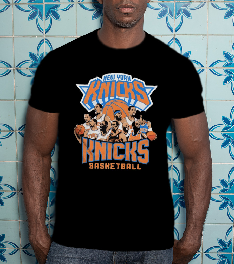 New York Knicks Basketball Team Legends Players Collage T-Shirt