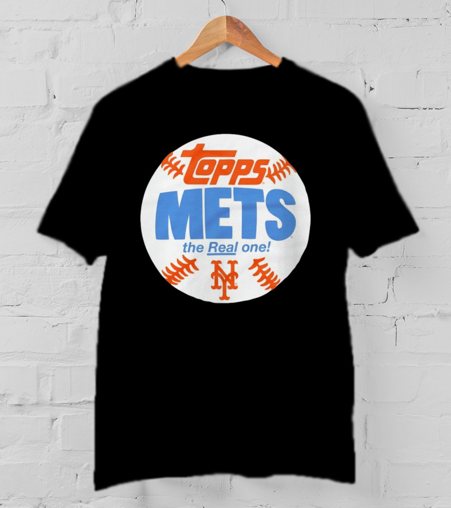 New York Mets Topps The Real One Baseball Shape T-Shirt