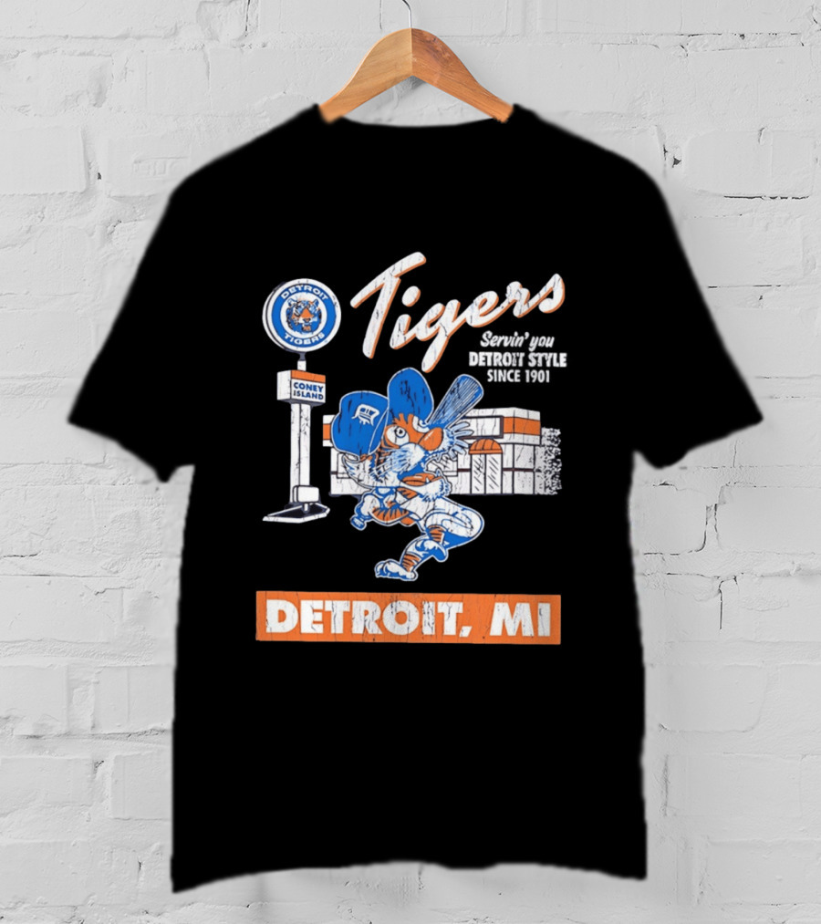 Detroit Tigers Coney Island Servin' You Detroits Since 1901 Detroit MI T-Shirt