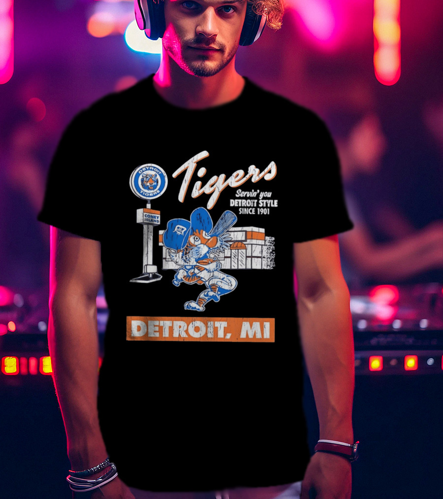 Detroit Tigers Coney Island Servin' You Detroits Since 1901 Detroit MI T-Shirt