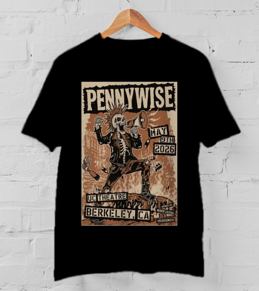 Pennywise UC Theatre Berkeley May 9 2026 Event T-Shirt
