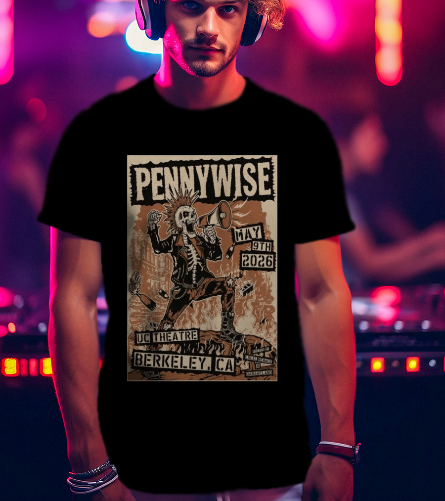 Pennywise UC Theatre Berkeley May 9 2026 Event T-Shirt