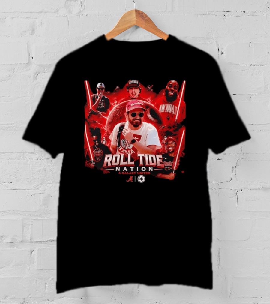 Roll Tide Nation Galaxy United Alabama Crimson Tide Bama Fandom T-Shirt