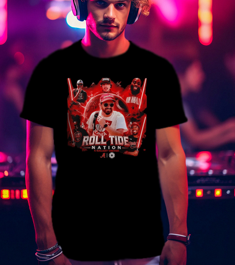 Roll Tide Nation Galaxy United Alabama Crimson Tide Bama Fandom T-Shirt