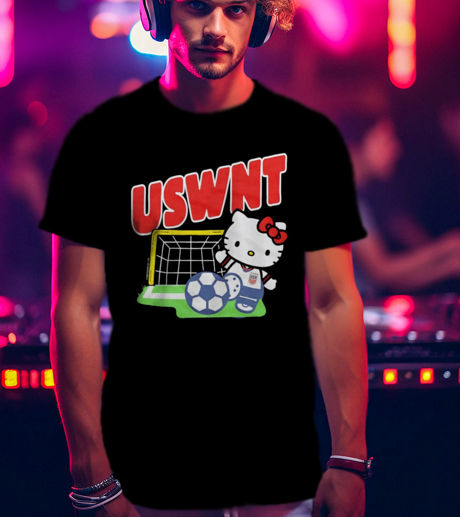 USWNT Hello Kitty Soccer Goal Collaboration USA Soccer Team T-Shirt