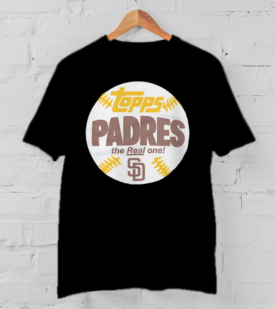 Topps Padres The Real One SD Logo Baseball Shape T-Shirt