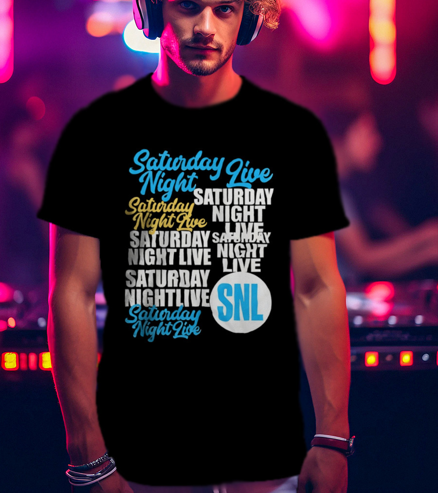 Saturday Night Live SNL Repeat Text Collage T-Shirt