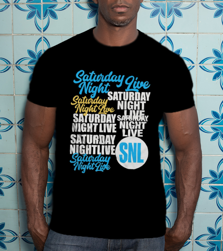 Saturday Night Live SNL Repeat Text Collage T-Shirt