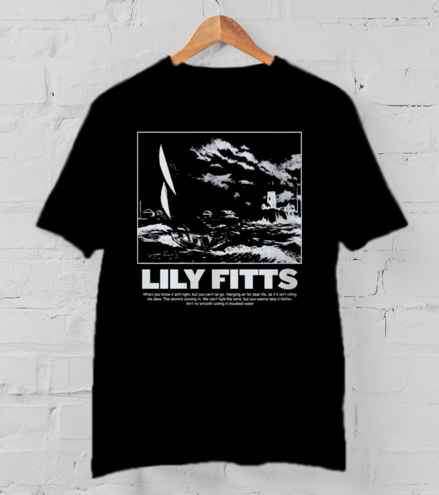 Lily Fitts Troubled Water Sailing And Lighthouse T-Shirt