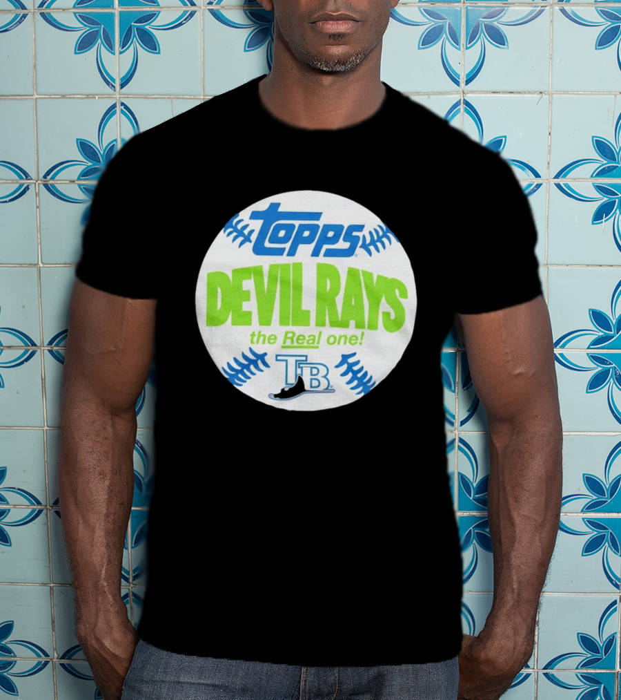 Tampa Bay Devil Rays Topps The Real One TB Vintage Baseball T-Shirt