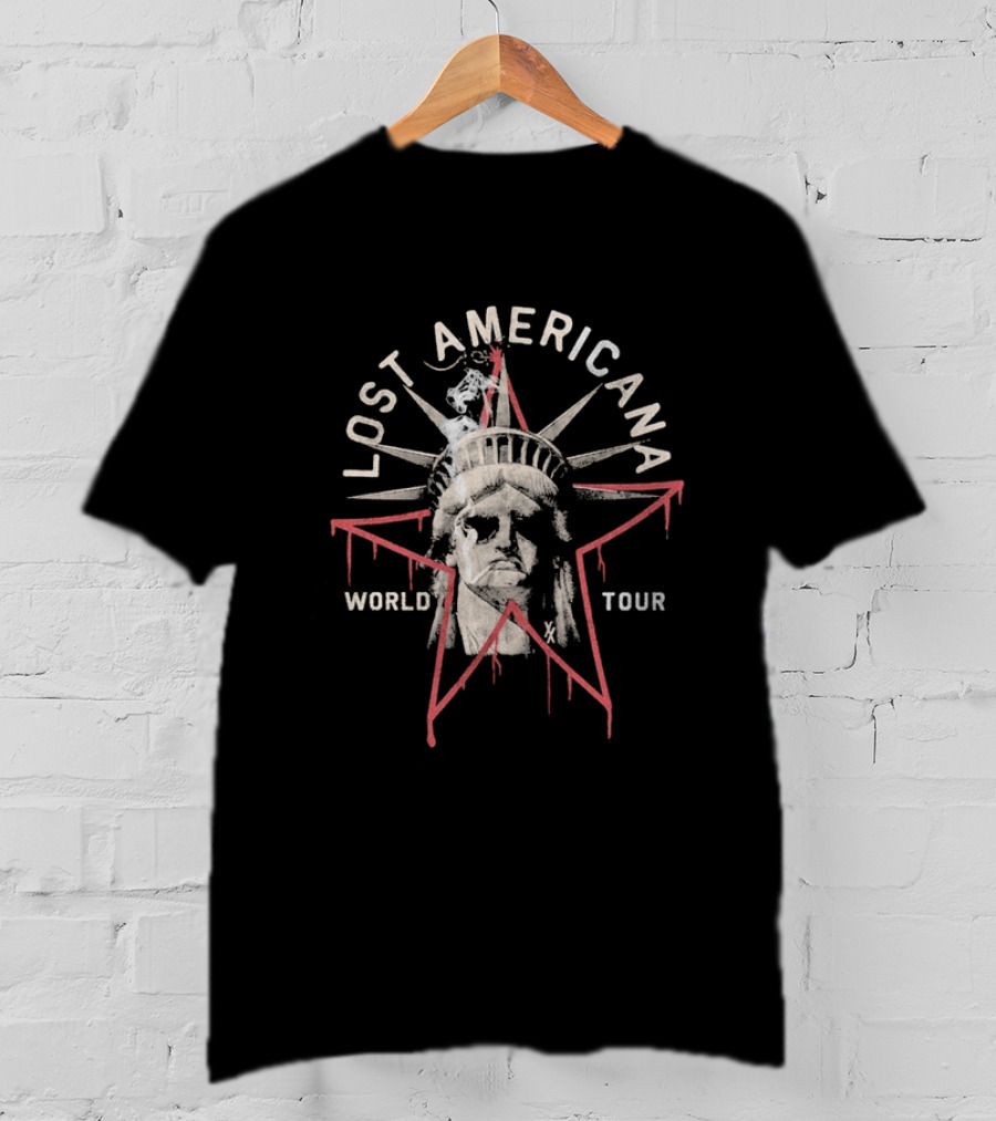 Machine Gun Kelly MGK Lost Americana World Tour 2026 Liberty Tour Statue Of Liberty Star T-Shirt