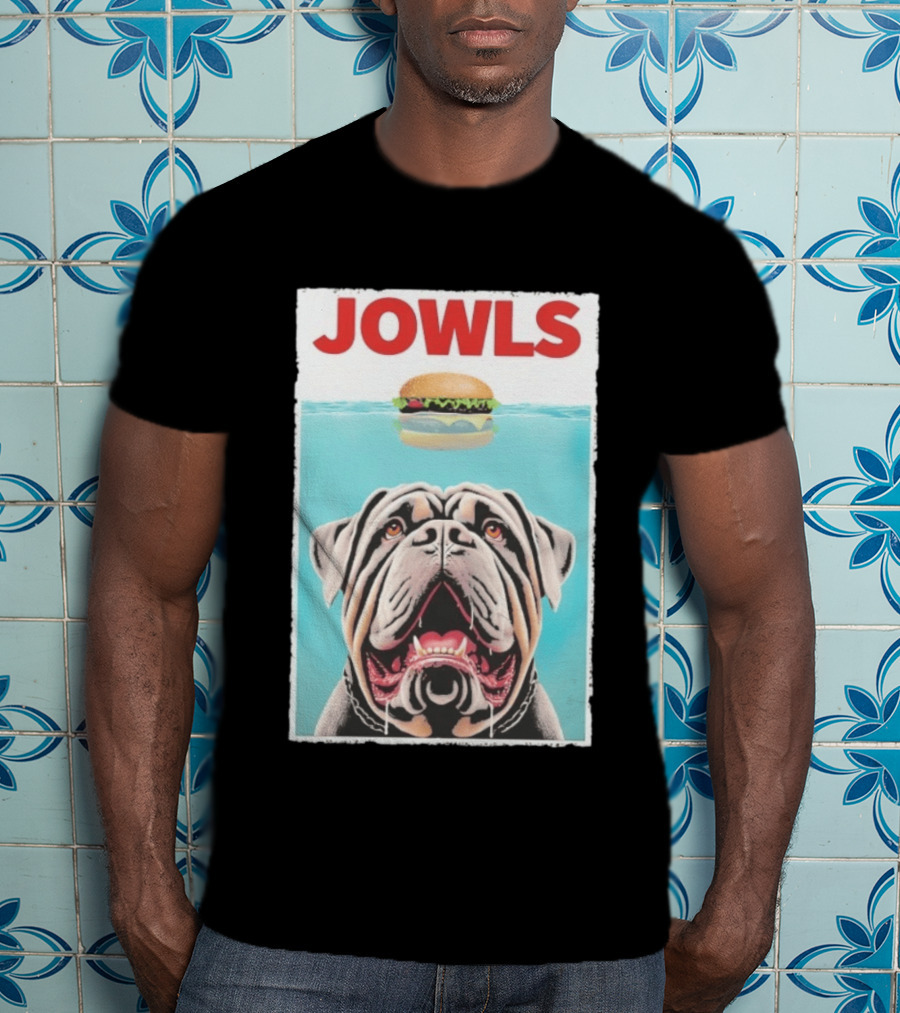Jowls Mastiff Burger Floating Above Water T-Shirt