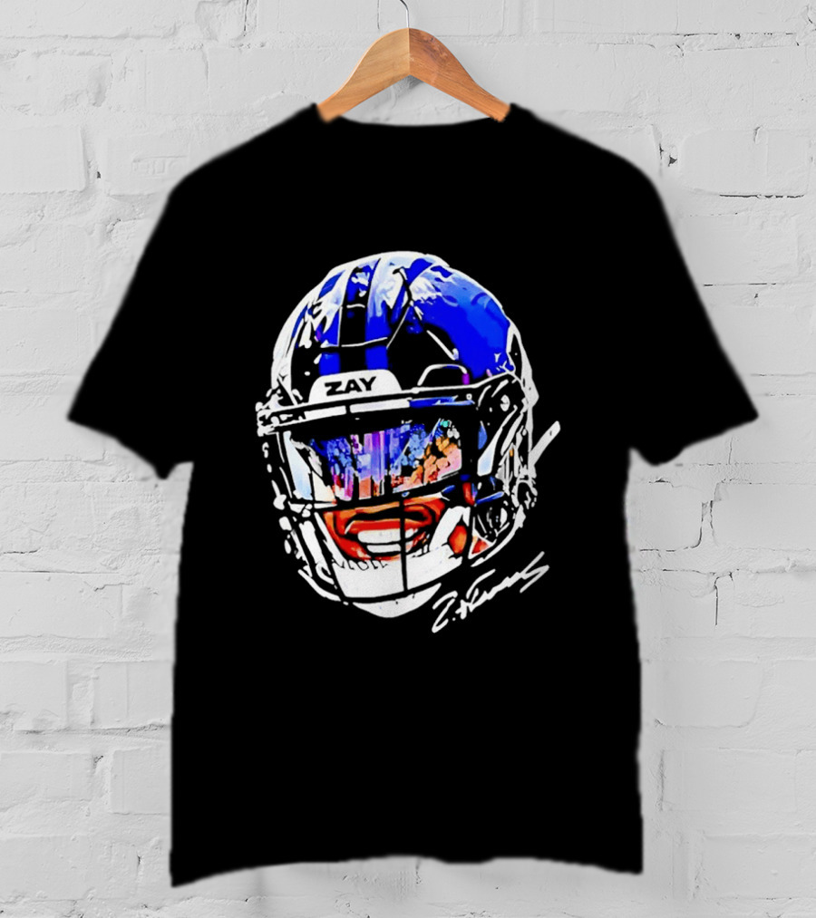 Zay Flowers Baltimore Ravens Big Face Helmet T-Shirt