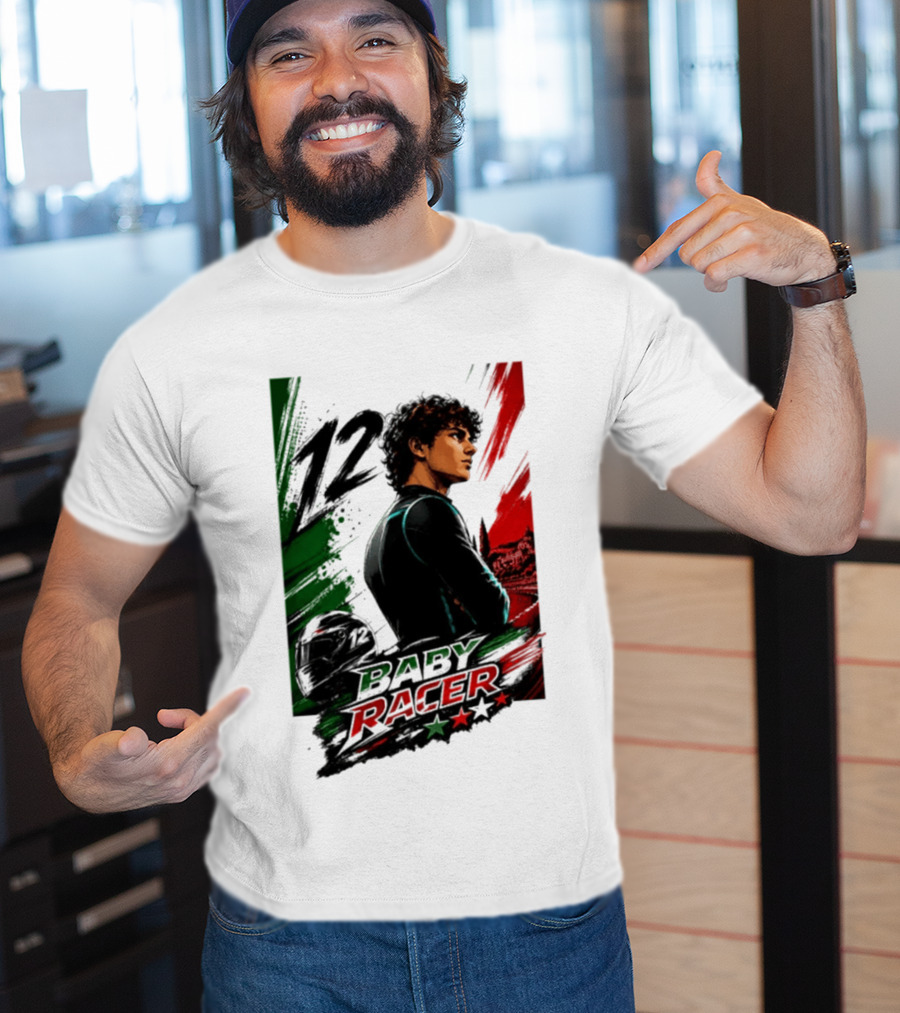 12 Baby Racer Italy Flag Motorcycle Racing Art With Italian T-Shirt