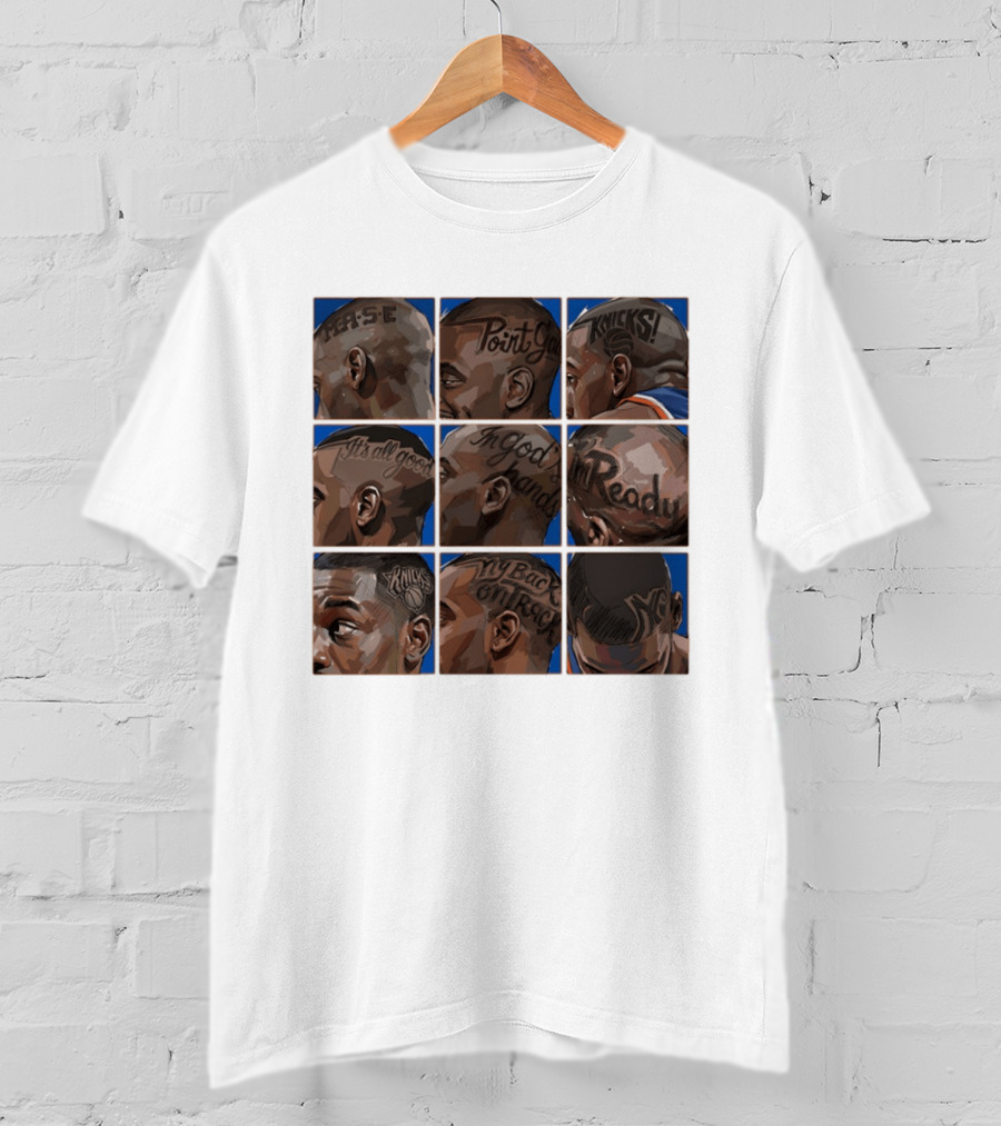 Baseline Cuts Knicks Players Hair Art 2026 Quotes And Logos T-Shirt