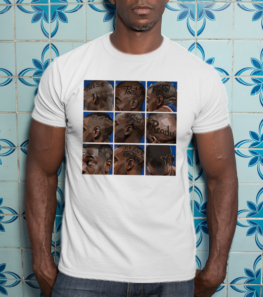 Baseline Cuts Knicks Players Hair Art 2026 Quotes And Logos T-Shirt