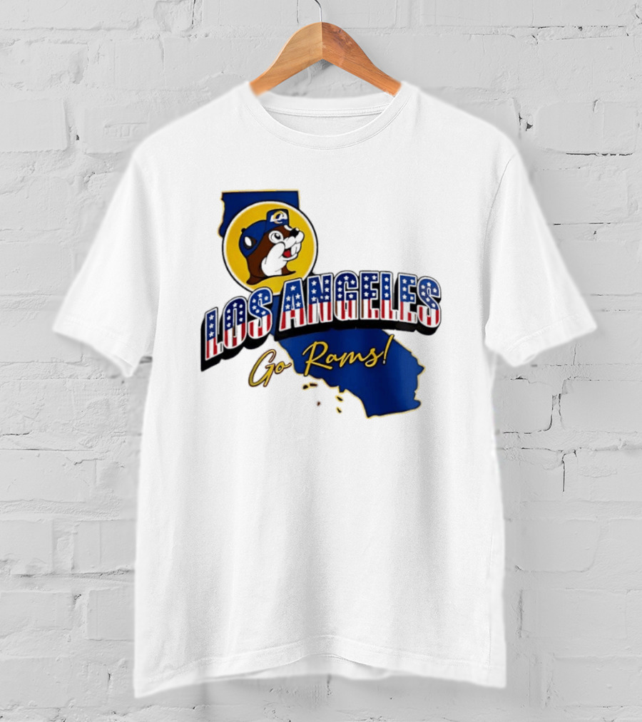 Los Angeles Rams Buc Ee's California Map Go Rams T-Shirt