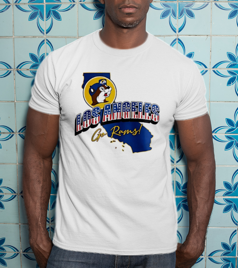 Los Angeles Rams Buc Ee's California Map Go Rams T-Shirt