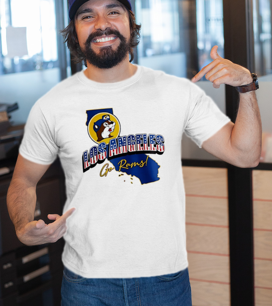 Los Angeles Rams Buc Ee's California Map Go Rams T-Shirt