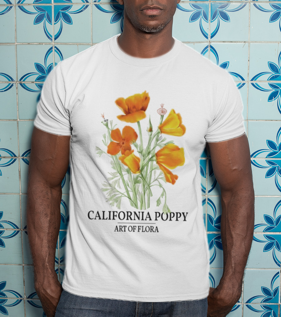 California Poppy Art Of Flora Botanical Nature T-Shirt