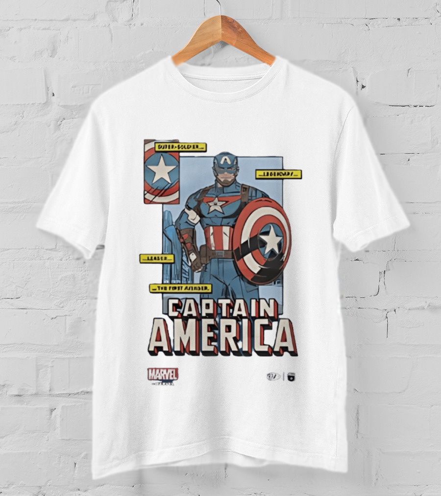 Captain America Marvel Comics Bold Soldier Shield Hero T-Shirt