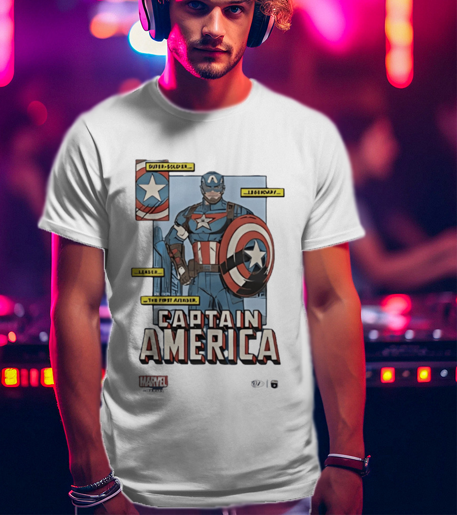 Captain America Marvel Comics Bold Soldier Shield Hero T-Shirt