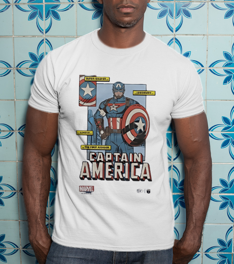 Captain America Marvel Comics Bold Soldier Shield Hero T-Shirt