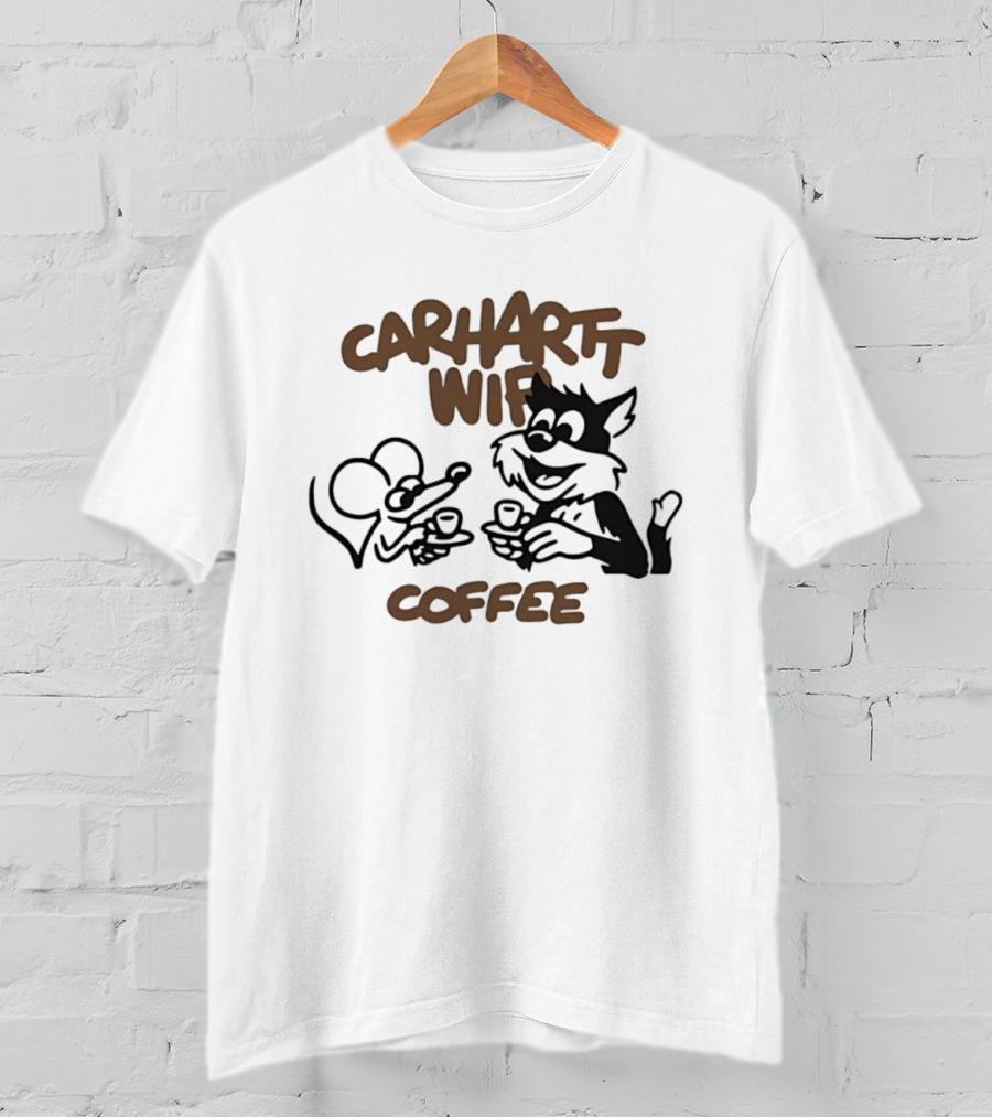 Carhartt Wifi Coffee Mouse Cat Drinking Coffee T-Shirt