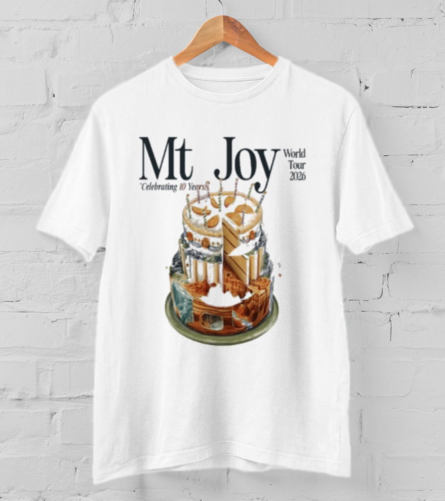 Mt. Joy Celebrating 10 Years World Tour 2026 Cake T-Shirt