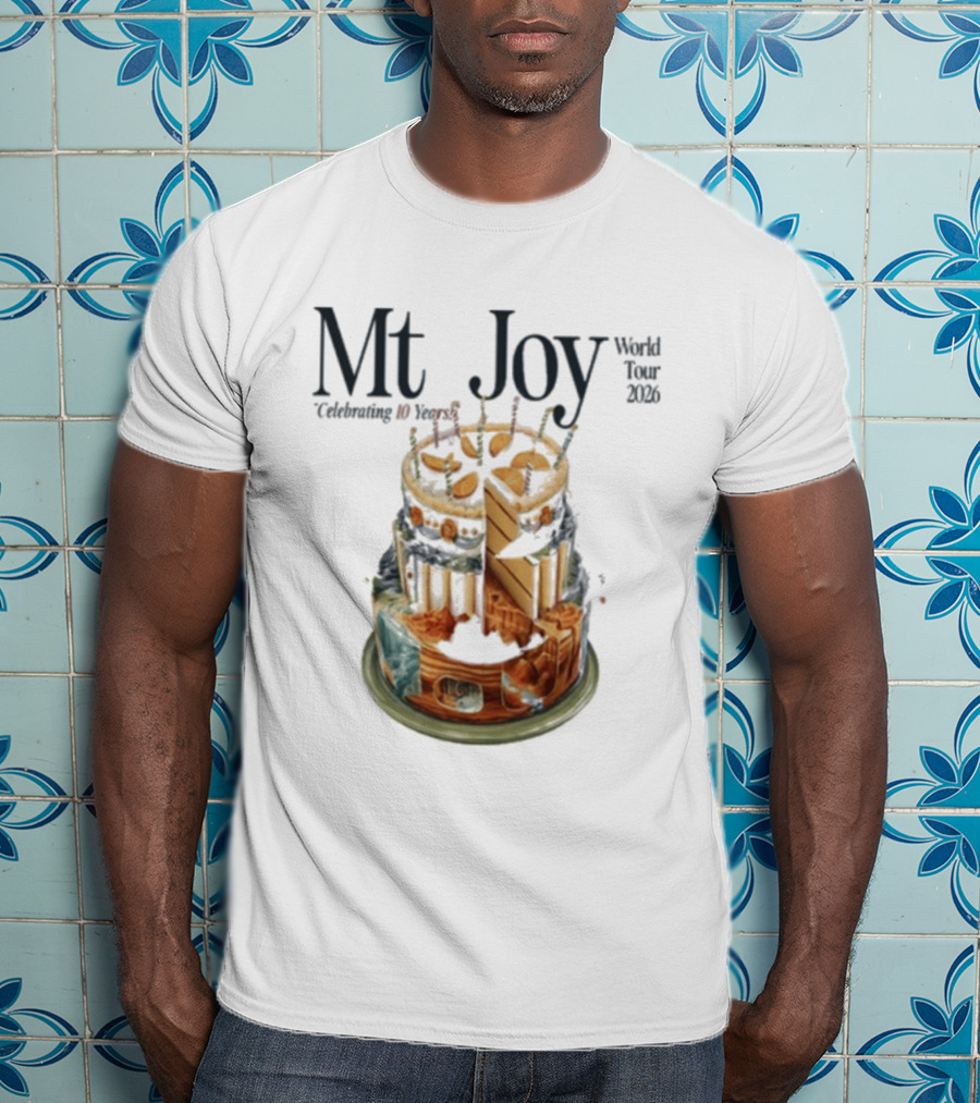 Mt. Joy Celebrating 10 Years World Tour 2026 Cake T-Shirt