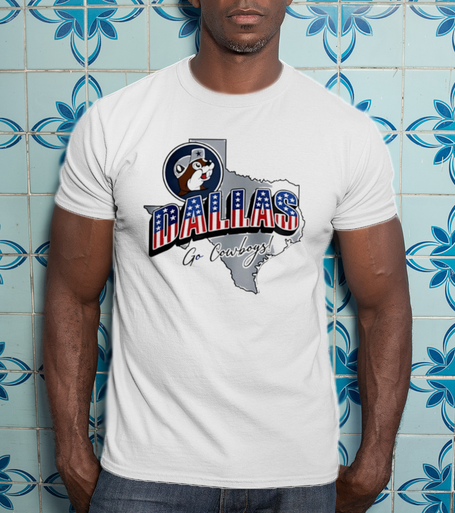 Dallas Cowboys Buc Ee's Patriotic Texas Map Go Cowboys T-Shirt