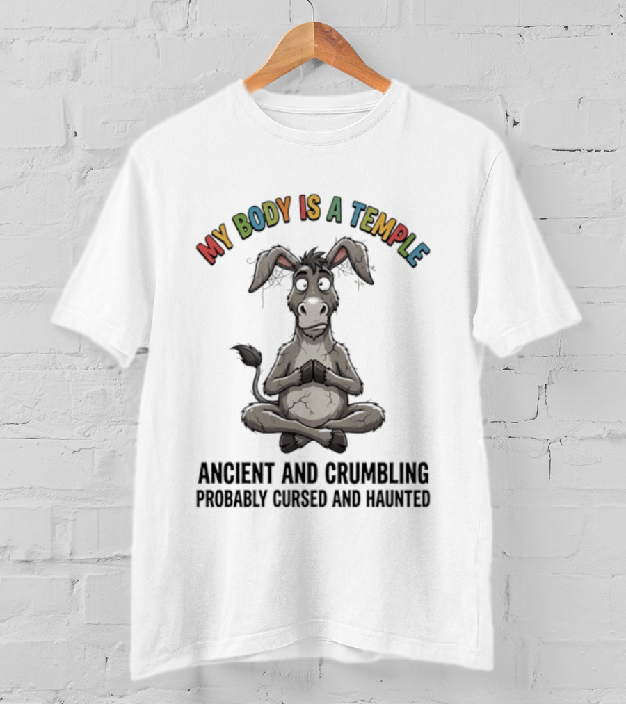 My Body Is A Temple Ancient And Crumbling Probably Cursed And Haunted Donkey T-Shirt