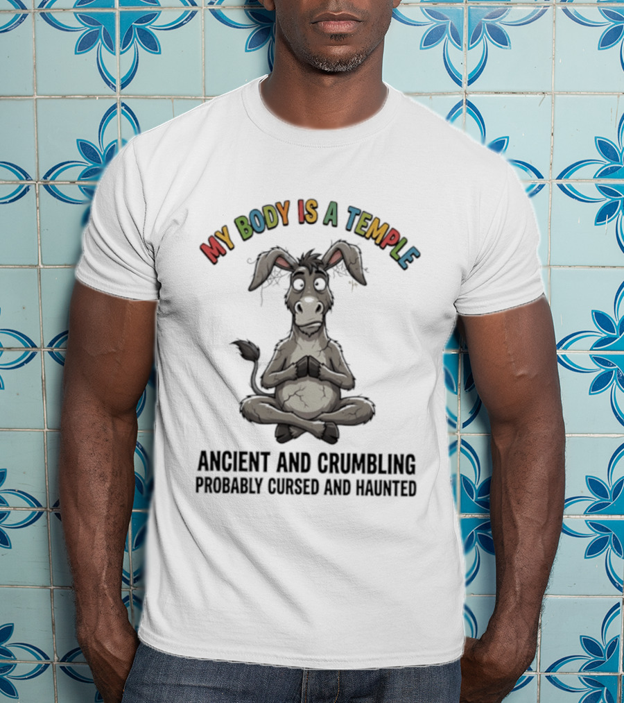 My Body Is A Temple Ancient And Crumbling Probably Cursed And Haunted Donkey T-Shirt