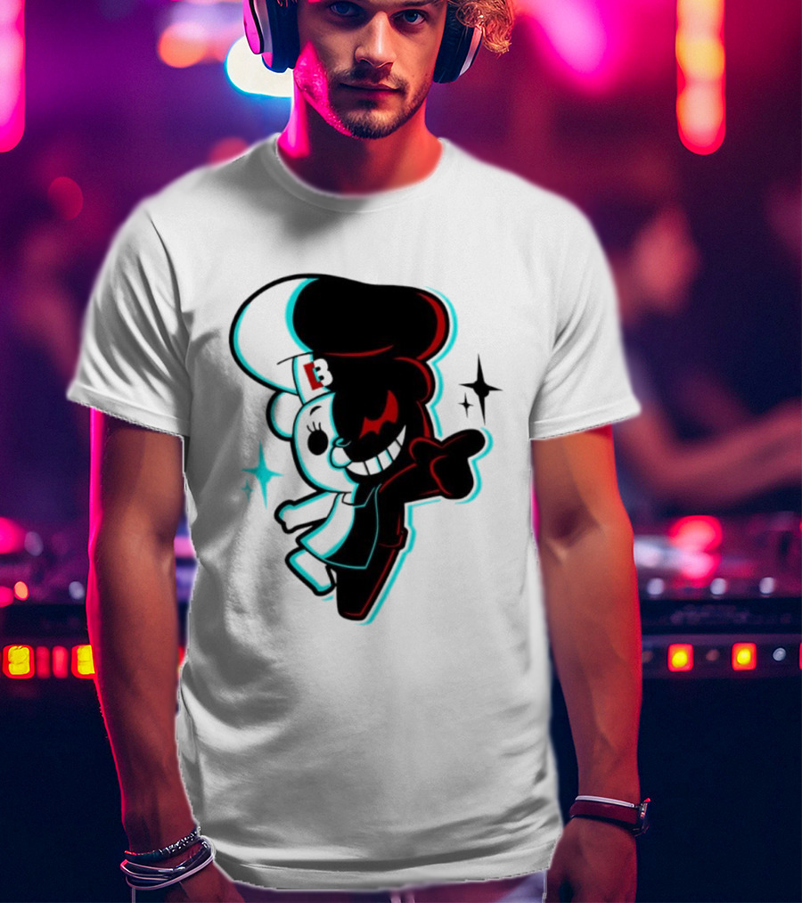 Danganronpa Monokuma Funkin B Symbol Neon T-Shirt
