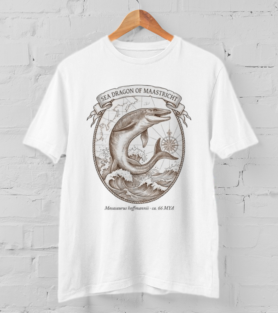 Sea Dragon Of Maastricht Mosasaurus Hoffmannii Prehistoric Marine Navigator T-Shirt