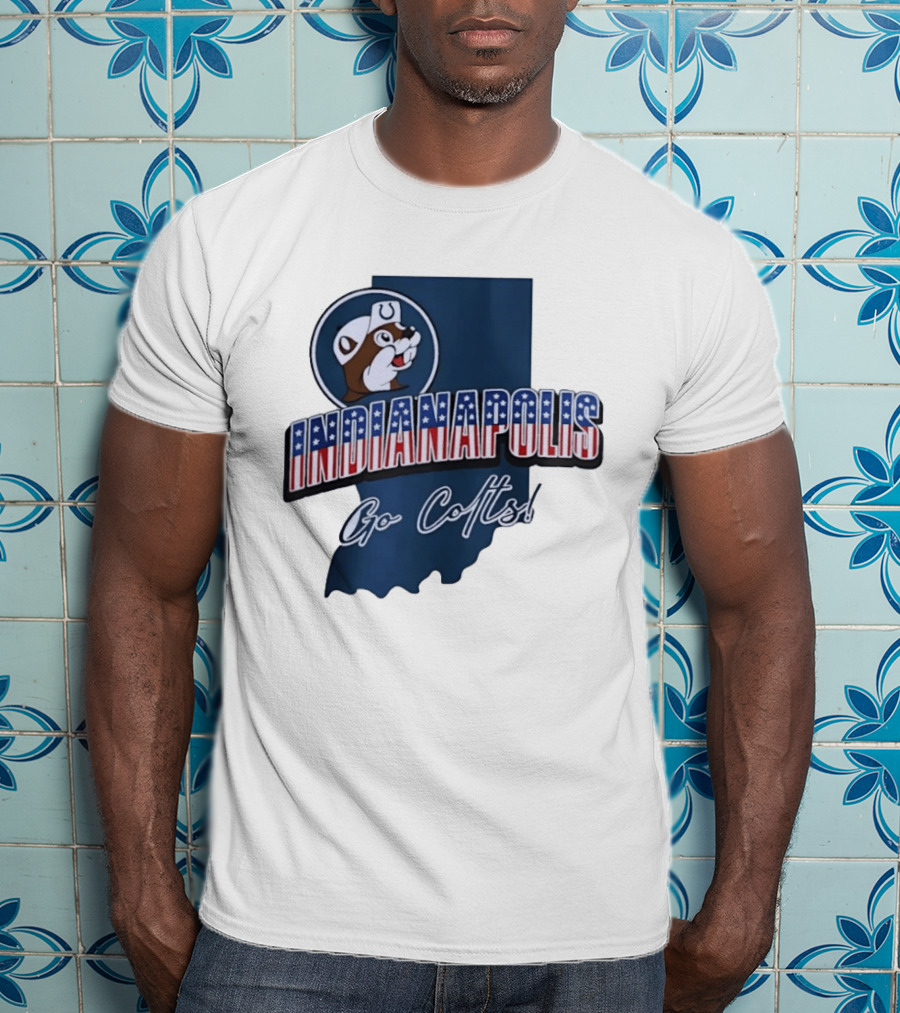 Indianapolis Colts Buc Ee's Patriotic Indiana Map Go Colts T-Shirt