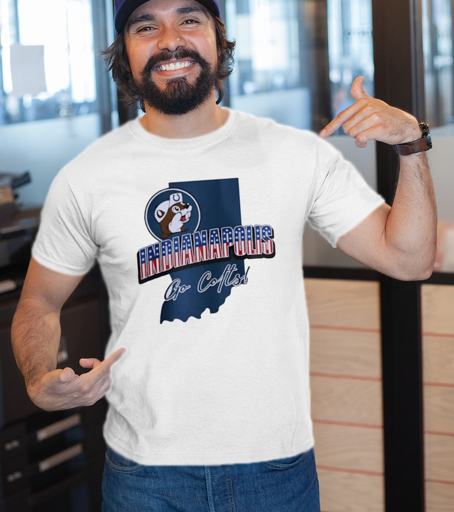 Indianapolis Colts Buc Ee's Patriotic Indiana Map Go Colts T-Shirt