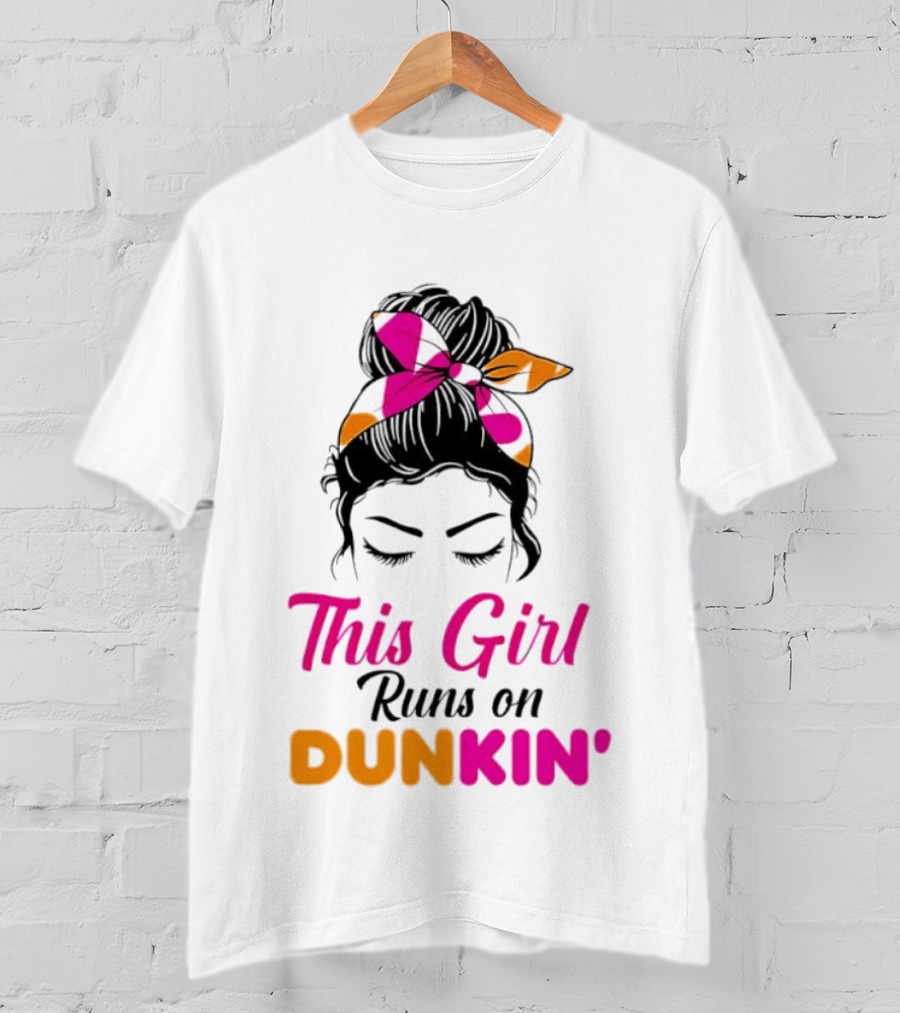 This Girl Runs On Dunkin' Coffee Headband T-Shirt
