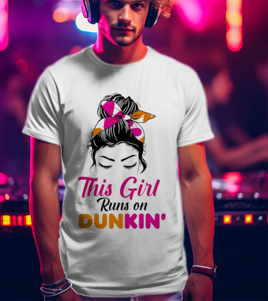 This Girl Runs On Dunkin' Coffee Headband T-Shirt
