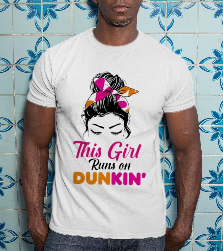 This Girl Runs On Dunkin' Coffee Headband T-Shirt