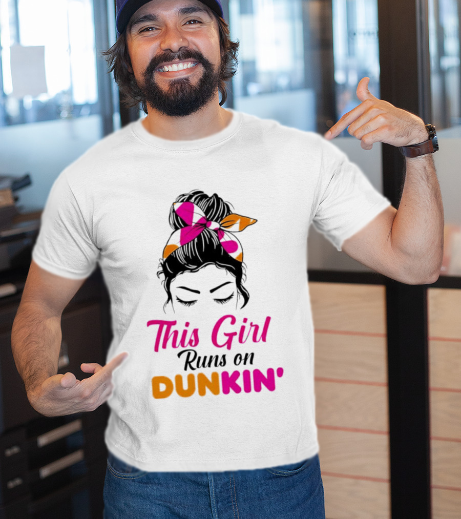 This Girl Runs On Dunkin' Coffee Headband T-Shirt