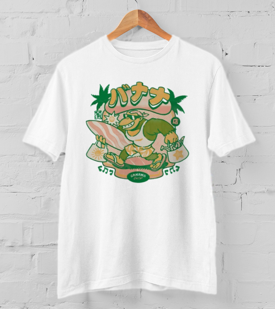 Kong Banana Shop Summer Surfing Monkey Adventure T-Shirt